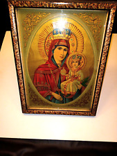 antique jerusalem madonna de orthodox art print framed beautiful Icon picture