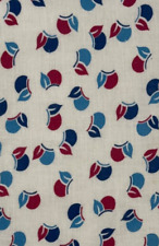 Charming vintage 1940's blue & burgundy geometric Feedsack Fabric piece 6.25x9