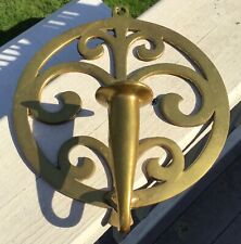 VINTAGE VIRGINIA METALCRAFTERS SPOUTING WATER SOLID BRASS SCONCE, 16-1 picture