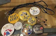 BIG Lot Of US Naval Academy 10 Buttons, 9 Pins And 3 Lanyards picture