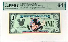 1987 $1 Disney Dollar - Waving Mickey - 1 St Run with Error PMG64 (S/N A1064736) picture
