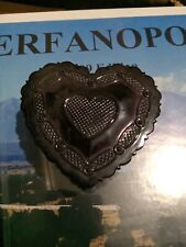 Avon 1876 Cape Cod Collection Ruby Red Glass Heart Shape Trinket Ring Lidded Box picture