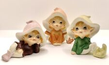 Vintage Porcelain Homco Pixie Elf Figurines Numbered and Sticker On Bottom  picture