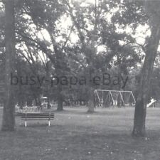 Vintage 1920s RPPC City Park Swing Set Bench Amboy Illinois Postcard picture