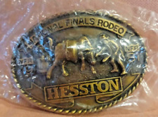 1981 NFR Hesston National Finals Rodeo Belt Buckle Bronze Vintage Adult New picture