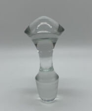 Clear Hand Blown Glass Decanter Bottle Stopper 5” Appx 1.25” Tapered To .75” picture