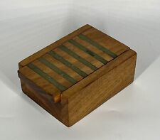 Vintage Mid Century Handmade Early Don Shoemaker Wood & Stone Coin Box Senal SA picture