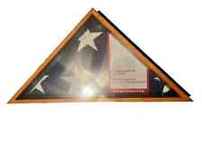 Flag Display Case for 5' x 9.5' American Veteran Burial Solid Wood Light Brown picture