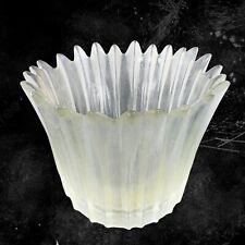 Mid Century Modern Clear Textured Icicle Glass Bowl Ice Bucket Vintage Glass picture