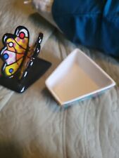 romero britto 2009 colorful butterfly trinket dish picture