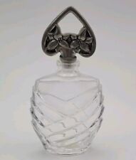 (A)Vintage Cristal Perfume Bottle With Sea Cull Pewter Stopper 5.5cmx2.5cmx11cm  picture