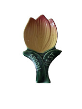 Vintage Tulip￼ Spoon Rest Ceramic Easter Holiday Flower MCM picture
