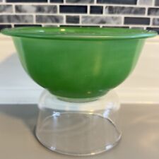 Vintage PYREX Mixing Bowl 322 Green Glass Clear Bottom Primary 1 Liter picture