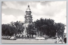 Courthouse York Nebraska Cars Women Town Center 1957 Real Photo Postcard Posted picture