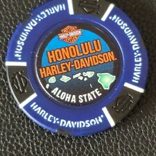 HONOLULU HD ~ HAWAII ~ (Blue/Black) Harley Davidson Poker Chip picture