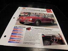 1955-1973 Volkswagen VW Karmann Ghia Spec Sheet Brochure Photo Poster 56 57 72 picture