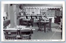 1955 REHOBOTH BEACH BOAT HOUSE RESTAURANT DINING ROOM INTERIOR POSTCARD*CREASED* picture