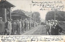 CPA USA USA AMERICA MORNING CROWD AT STATION SEACLIFF (TRAIN STATION picture