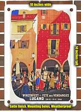 METAL SIGN - 1946 Wine festival, Lugano - 10x14 Inches picture