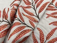 Jane Churchill Large Scale Leaf Embroidery Fabric- Haywood Leaf / Red 1.85 yds picture