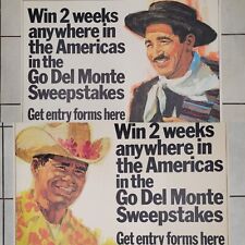 Vintage 60s Del Monte Foods Double Sided Contest Poster Round Up F-6895 35