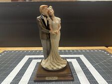 Vintage A Belcari Bride & Groom Figurine Dear 1987 Signed On Wooden Pedestal picture