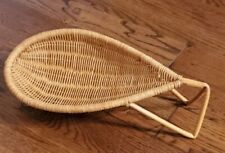 Danish Modern Hand Woven Fruit Basket Catch All, 1950s . 12 x 6.5 inches picture