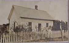 RPPC Early 1900's? Real Photo Postcard Couple Standing In Front Of Small House picture