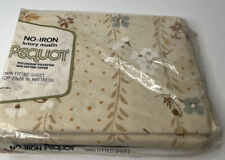 Vintage Pequot Fine Muslin Twin Fitted Sheet Floral Bed USA No Iron Muslin picture