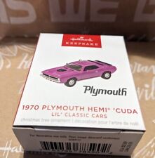  2023 Mini Purple 1970 Plymouth Ornament Hemi Cuda Classic Car Metal Hallmark picture