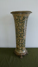 Vintage Castilian Porcelain Vase / Cane Holder (Brass, Bronze?) Footed, 25