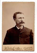 C. 1880s CABINET CARD McINTOSH HANDSOME OLDER MAN WITH MUSTACHE GARDINER MAINE picture