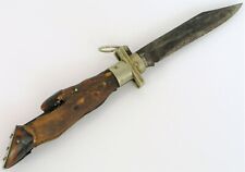 ANTIQUE SIGNED ELECTRIC CUT CO DEER FOOT HANDLE LARGE FOLDING POCKET KNIFE RARE picture