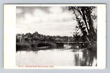 East Jordan MI-Michigan, Scenic Peaceful Nook, Bridge, Vintage c1908 Postcard picture