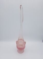 Petal Frosted Rose Blush Pink Swung Vase Vintage Art Glass picture