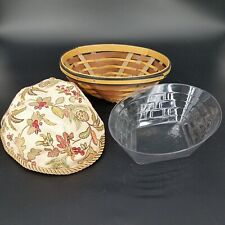 Longaberger Small Chestnut Oval Diamond Basket Set+Protector+Liner FALL AUTUMN picture