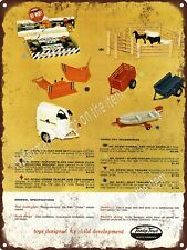 1958 Tonka Toy Hi-Way Set Trailer Boat Box Horse Scraper Metal Sign 9x12