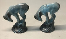 Vintage Stylized Mid Century Deer Fawn Figural Ceramic Planter Set  picture