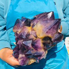 8.62LB Natural quartz purple crystal cluster ore sample Reiki spiritual healing picture