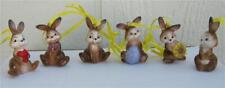 Goebel Porcelain Set of 6 Easter Bunny Rabbit Ornaments New with box Germany picture