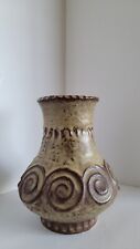 MID-CENTURY JASBA N 322 11 16 W GERMANY POTTERY VASE BROWN TAN 6” MCM picture