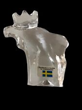 Vintage Collectable Lindshammar Handmade Art Glass Crystal Moose Figurine picture