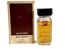 Vintage Paco Rabanne Paris Eau De Metal Parfum Minature 80% full READ picture