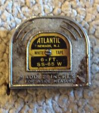 Vintage Atlantic White Tape 6 FT SS-65 W Measuring Tape - Made in Union NJ USA picture