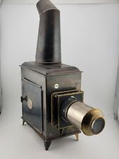 Antique 1800's Ernst Plank Germany Tin Kerosene Magic Lantern Projector Box. picture