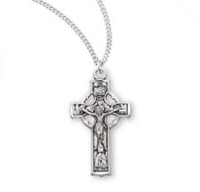 Classic Sterling Silver Celtic Crucifix Size 1.1in x 0.7in picture