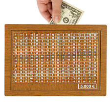 5000€ Wooden Piggy Bank Cash Box Money Bank Counter Money Saving Challenge Box picture