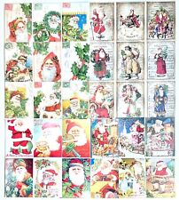 Christmas Tags Lot Of 68 Vintage Themed  Santa Xmas Card Tags For Crafts  #X68 picture