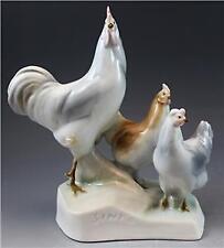 Zsolnay Hungary Porcelain Figurine Rooster & Chickens Signed by Sinko picture