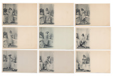 10 Antique French Risque Bathing Woman Complete Series Collotype Postcard Lot picture